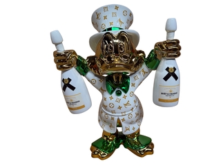 Dagobert Duck Beeld, Lior24, Wit, goud en metallic groen